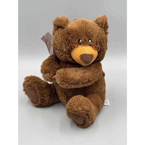 American Gifts Brown Teddy Bear Plush Vase Hugger 10” Stuffed Animal - Picture 1 of 9